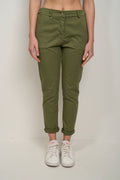 IDENTITY - PANTALONE STRETTO ELASTICO DIETRO - MILITARE