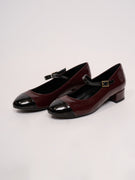 DIVINE FOLLIE - SCARPA CINTURINO BICOLORE - NAP BLAK BORDEAUX